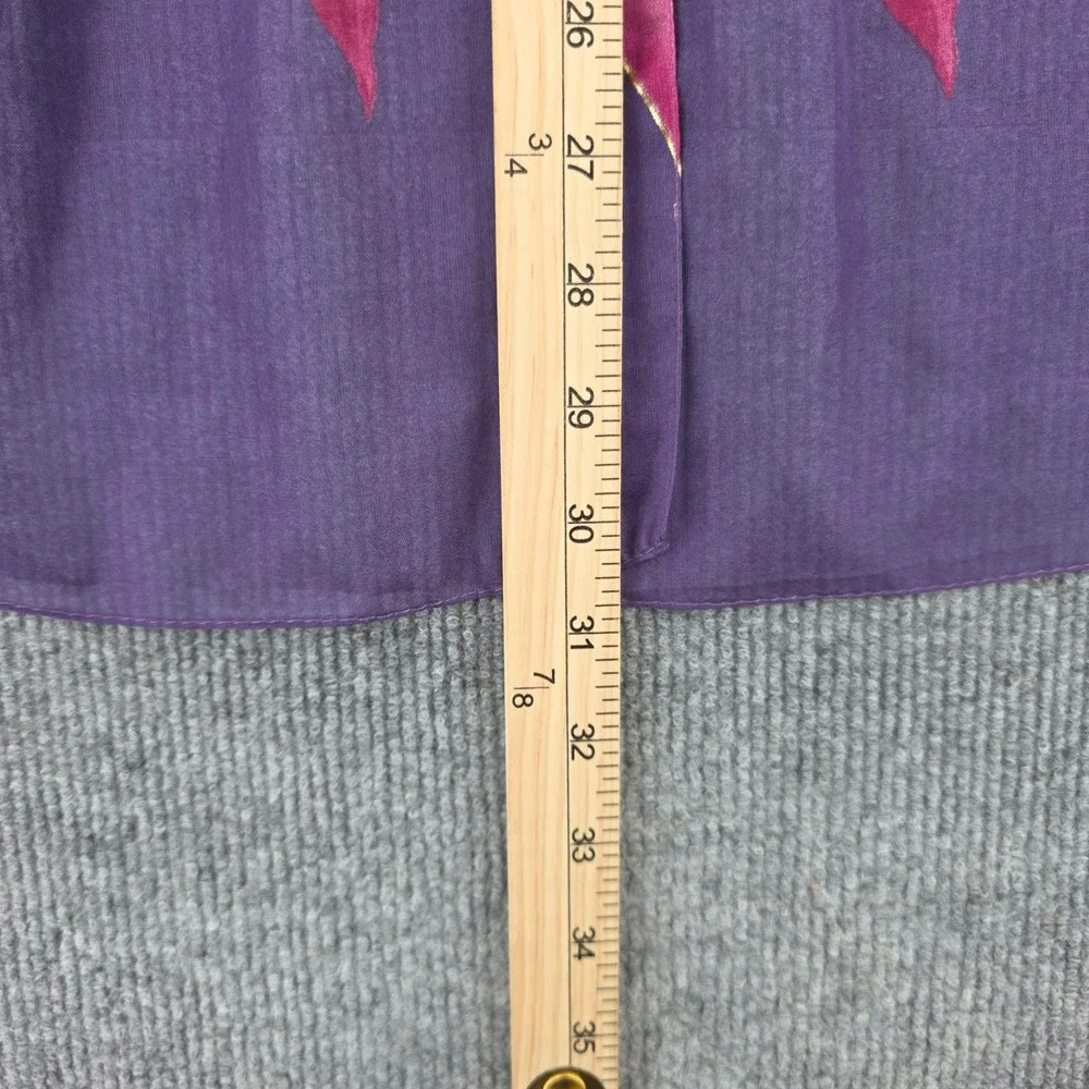 Symphony Scarfs Vintage Purple Floral Botanical Scarf Made in Italy Sheer 31x30